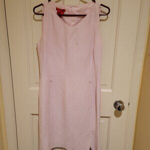 Lined Jacket and Sheath Dress Set (Pale Pink)